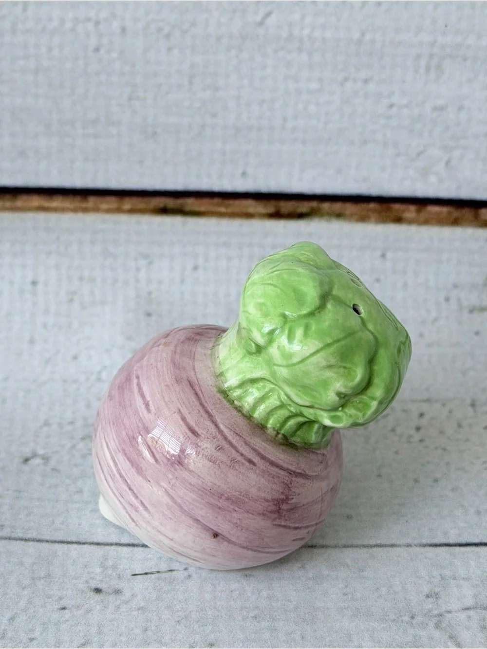 Ceramic Radish Salt and Pepper Shaker Set with Leaf Tray - Pink Green